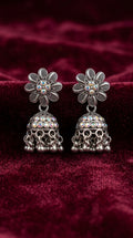 Virasat Floral Oxidized Jhumka Earrings