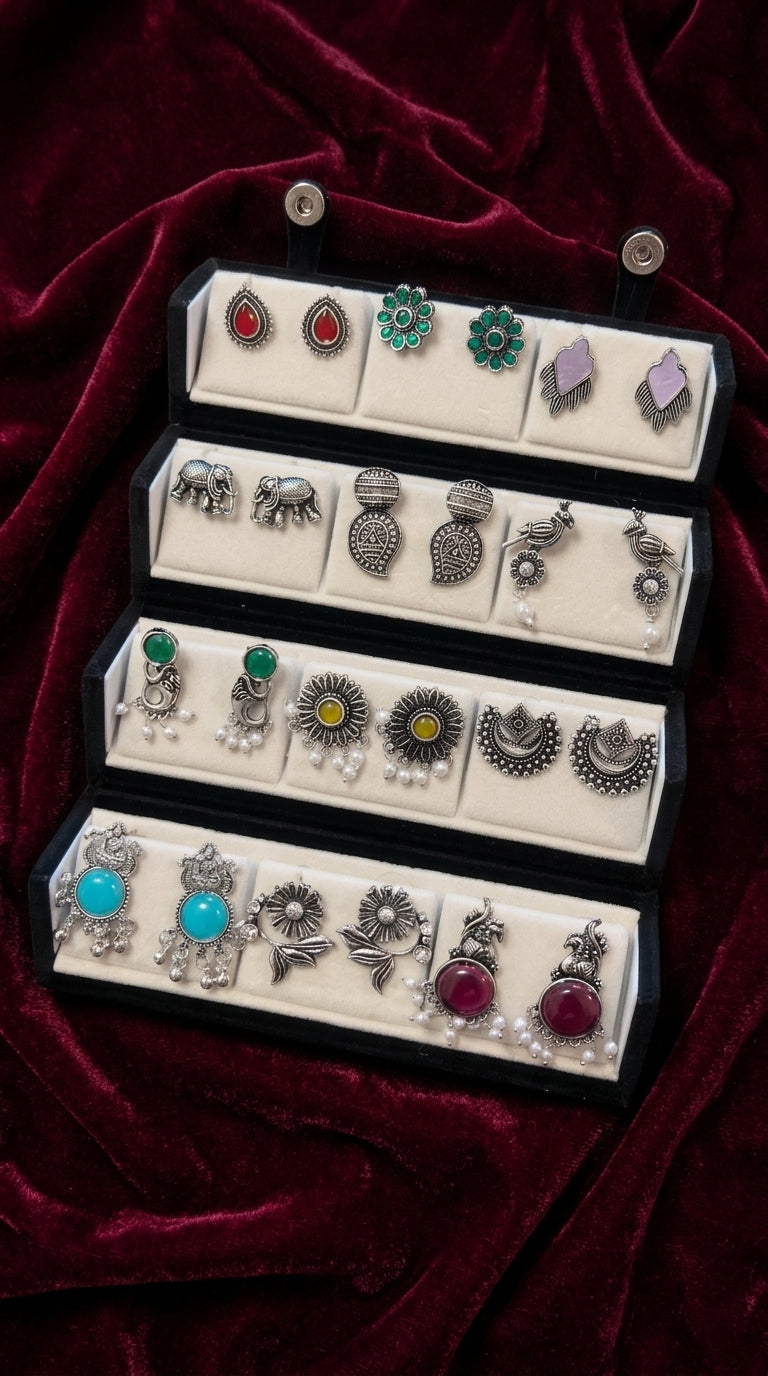 12 Pair Traditional Earrings Gift box